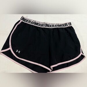 Under Armour Women's Black Shorts with Pink Accents